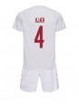 Dänemark Simon Kjaer #4 Auswärts Trikotsatz für Kinder WM 2022 Kurzarm (+ Kurze Hosen)